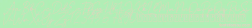 Andalusia demo Font – Pink Fonts on Green Background