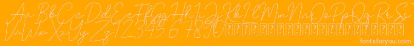 Andalusia demo Font – Pink Fonts on Orange Background