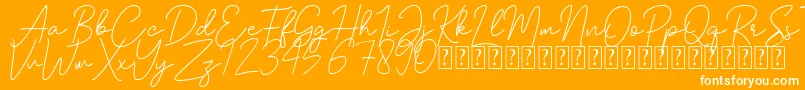 Andalusia demo Font – White Fonts on Orange Background