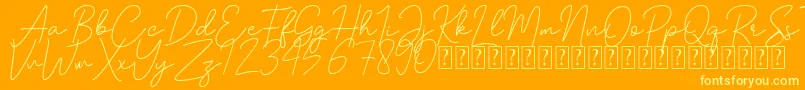 Andalusia demo Font – Yellow Fonts on Orange Background