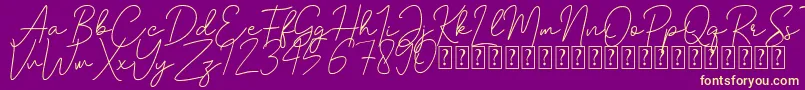 Andalusia demo Font – Yellow Fonts on Purple Background