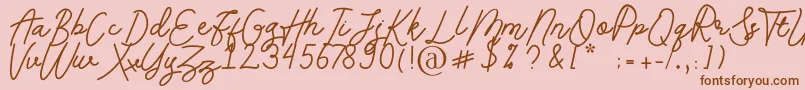 Andalusia Font – Brown Fonts on Pink Background