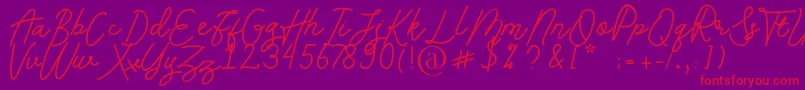 Andalusia Font – Red Fonts on Purple Background