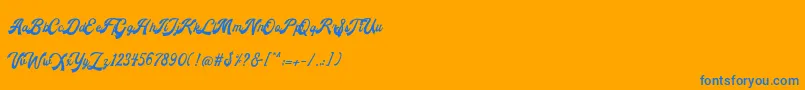 Andalusia Font – Blue Fonts on Orange Background