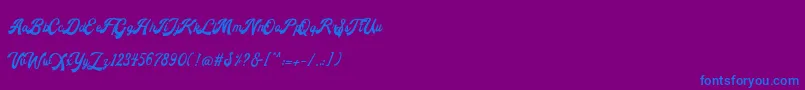 Andalusia-Schriftart – Blaue Schriften auf violettem Hintergrund