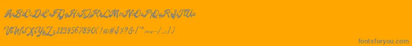 Andalusia-Schriftart – Graue Schriften auf orangefarbenem Hintergrund