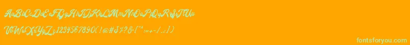 Andalusia Font – Green Fonts on Orange Background