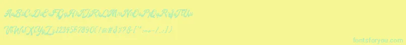 Andalusia-Schriftart – Grüne Schriften auf gelbem Hintergrund