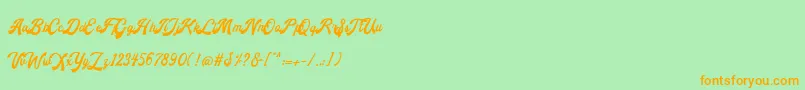 Andalusia Font – Orange Fonts on Green Background