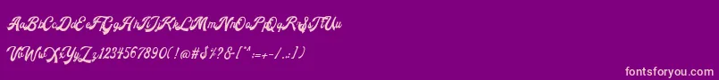 Andalusia-Schriftart – Rosa Schriften auf violettem Hintergrund