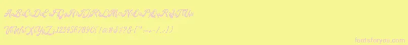 Andalusia-Schriftart – Rosa Schriften auf gelbem Hintergrund