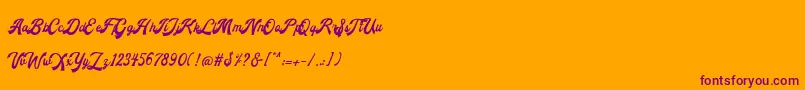 Andalusia Font – Purple Fonts on Orange Background