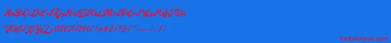 Andalusia Font – Red Fonts on Blue Background