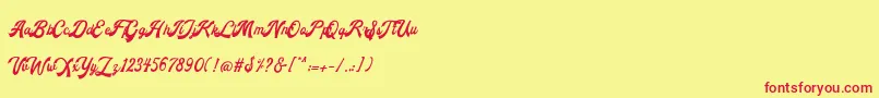 Andalusia Font – Red Fonts on Yellow Background