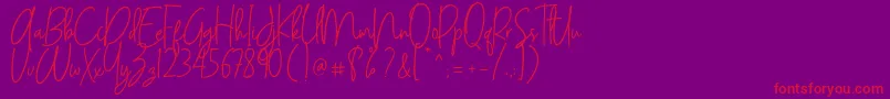 ANDALUSYA Font – Red Fonts on Purple Background