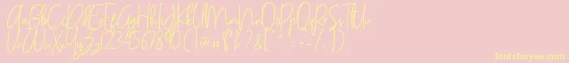 ANDALUSYA Font – Yellow Fonts on Pink Background