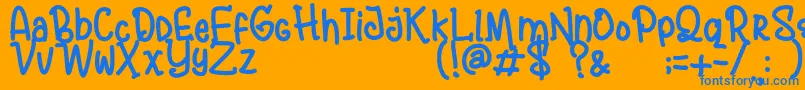 フォントAndalusyaDemo – オレンジの背景に青い文字