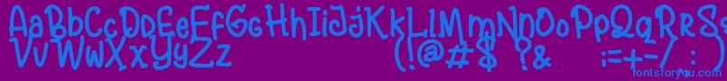 フォントAndalusyaDemo – 紫色の背景に青い文字