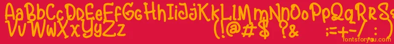 AndalusyaDemo Font – Orange Fonts on Red Background