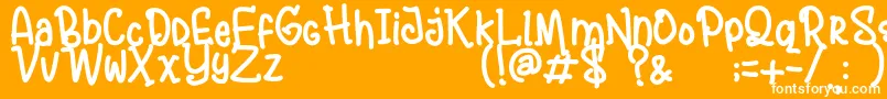 Шрифт AndalusyaDemo – белые шрифты на оранжевом фоне