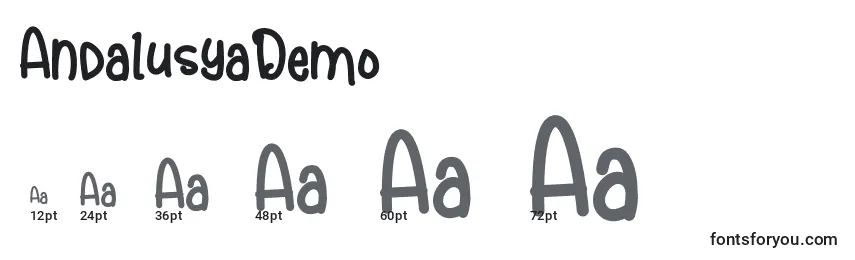Размеры шрифта AndalusyaDemo