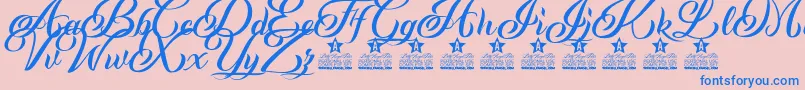 Andaluzia Personal Use Font – Blue Fonts on Pink Background