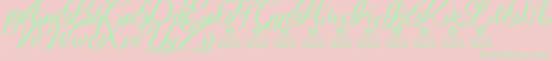 Andaluzia Personal Use-Schriftart – Grüne Schriften auf rosa Hintergrund