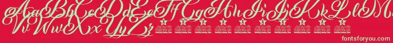 Andaluzia Personal Use Font – Green Fonts on Red Background