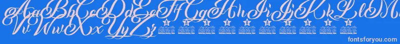 Andaluzia Personal Use Font – Pink Fonts on Blue Background