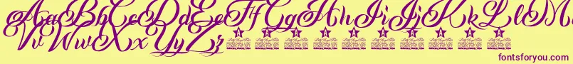 Andaluzia Personal Use Font – Purple Fonts on Yellow Background