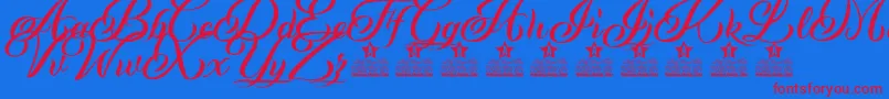 Andaluzia Personal Use Font – Red Fonts on Blue Background
