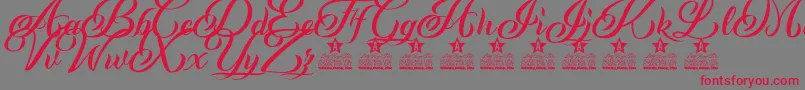 Andaluzia Personal Use Font – Red Fonts on Gray Background