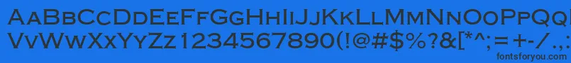 フォントCopperplateGothicRegular – 黒い文字の青い背景