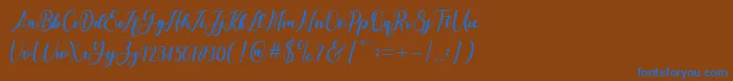 Шрифт andayani – синие шрифты на коричневом фоне