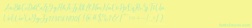 Шрифт andayani – зелёные шрифты на жёлтом фоне