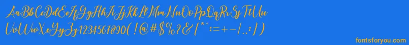 andayani Font – Orange Fonts on Blue Background