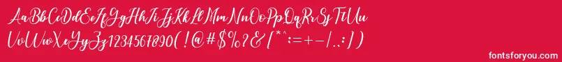 andayani-Schriftart – Weiße Schriften auf rotem Hintergrund