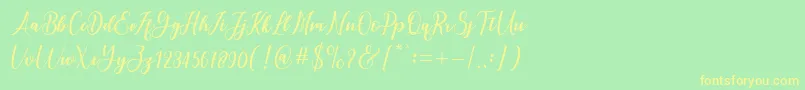 andayani Font – Yellow Fonts on Green Background