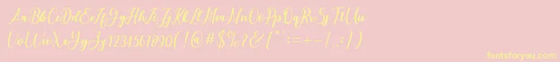 andayani Font – Yellow Fonts on Pink Background