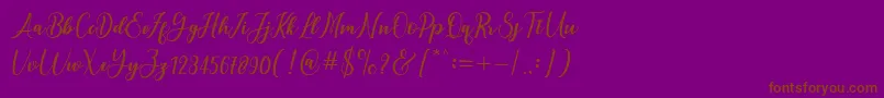andayani Font – Brown Fonts on Purple Background