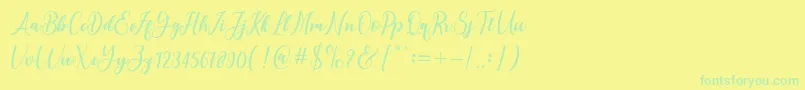 Czcionka andayani – zielone czcionki na żółtym tle