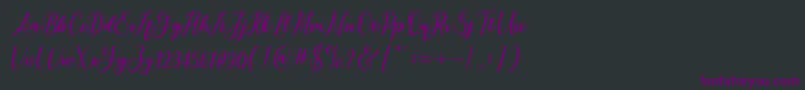 andayani-Schriftart – Violette Schriften auf schwarzem Hintergrund