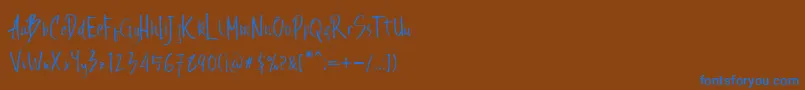 Шрифт Andecha – синие шрифты на коричневом фоне