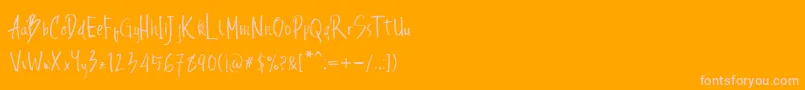 Andecha Font – Pink Fonts on Orange Background