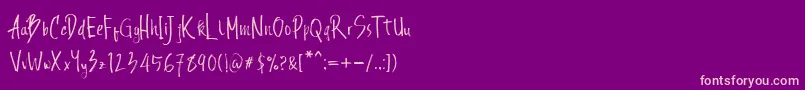 Andecha Font – Pink Fonts on Purple Background