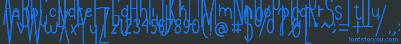 Andeglei sanse-Schriftart – Blaue Schriften auf schwarzem Hintergrund