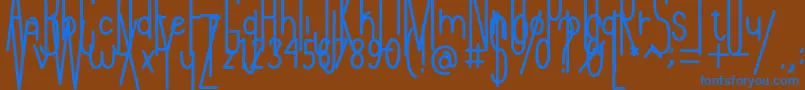 Шрифт Andeglei sanse – синие шрифты на коричневом фоне