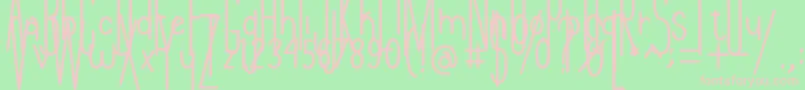 Andeglei sanse-fontti – vaaleanpunaiset fontit vihreällä taustalla