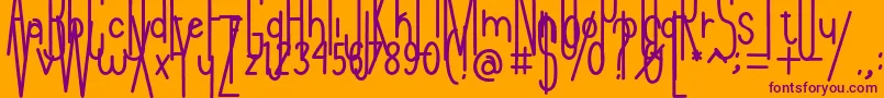 Andeglei sanse Font – Purple Fonts on Orange Background