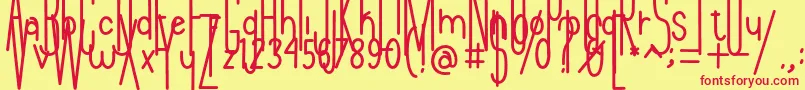 Andeglei sanse Font – Red Fonts on Yellow Background
